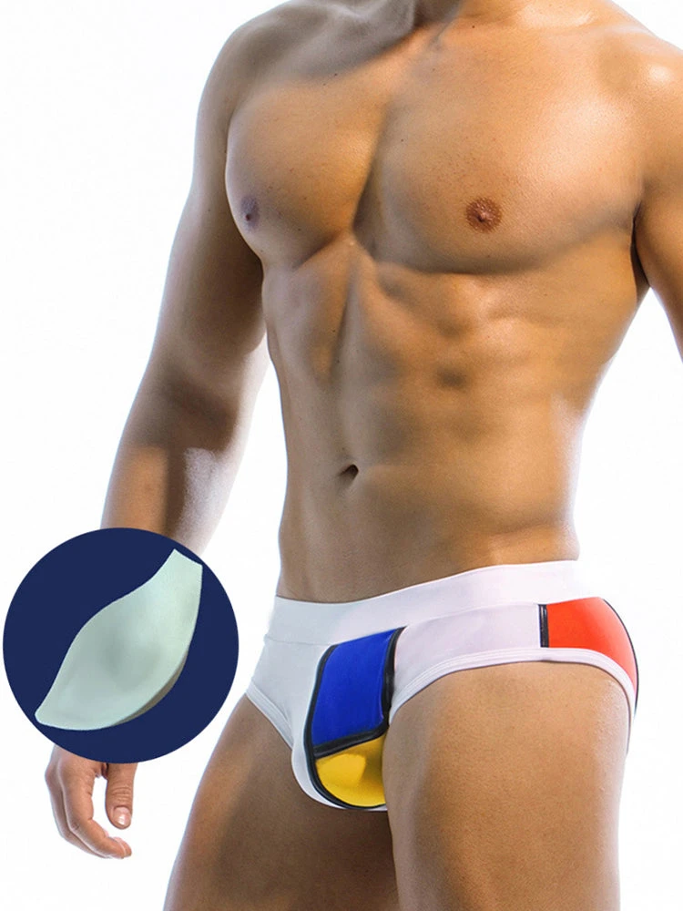 Sporty Contrast Padded Swim Briefs(Sporty Contrast Padded Swim Briefs) 2 Sporty Contrast Padded Swim Briefs(Sporty Contrast Padded Swim Briefs) - Image 2