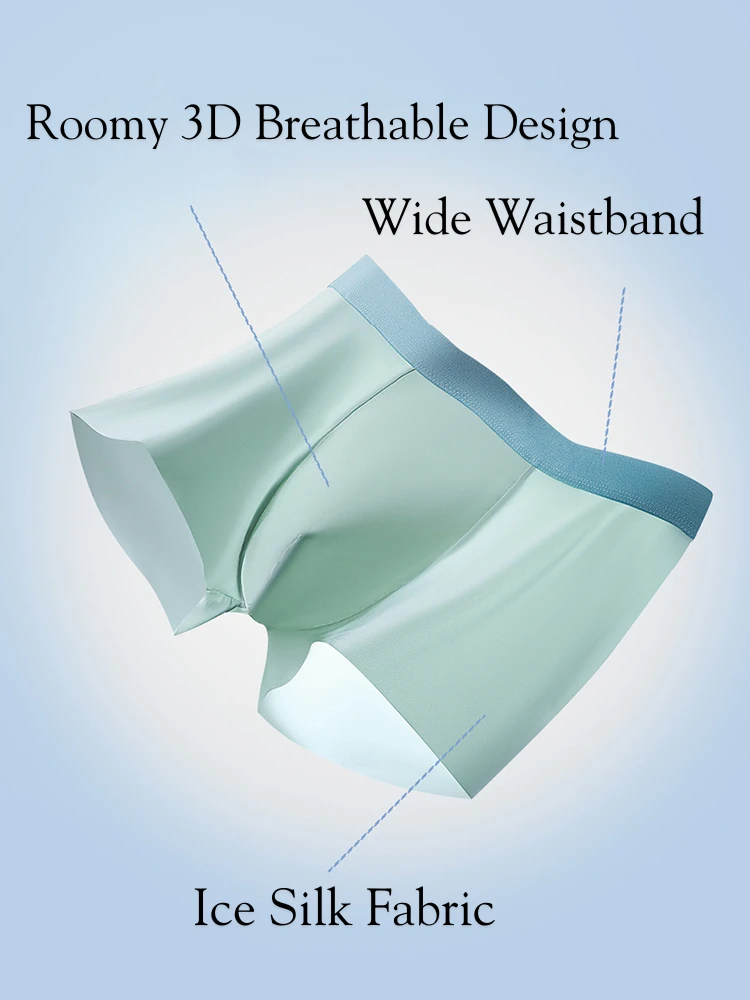 4-Pack Men's Stretch Fit Anti-Odor Seamless Ice Silk Trunks(4 Pack Mens Stretch Fit Anti Odor Seamless Ice Silk Trunks) 7 4-Pack Men's Stretch Fit Anti-Odor Seamless Ice Silk Trunks(4 Pack Mens Stretch Fit Anti Odor Seamless Ice Silk Trunks) - Image 7