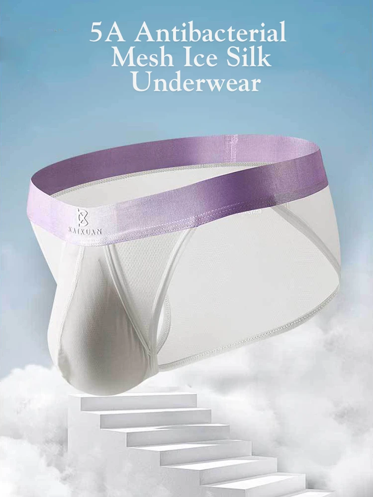 3 Pack Men's Ice Silk Breathable Mesh Low-Rise Classic Briefs(3 Pack Mens Ice Silk Breathable Mesh Low Rise Classic Briefs) 3 3 Pack Men's Ice Silk Breathable Mesh Low-Rise Classic Briefs(3 Pack Mens Ice Silk Breathable Mesh Low Rise Classic Briefs) - Image 3