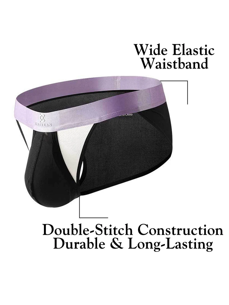 3 Pack Men's Ice Silk Breathable Mesh Low-Rise Classic Briefs(3 Pack Mens Ice Silk Breathable Mesh Low Rise Classic Briefs) 2 3 Pack Men's Ice Silk Breathable Mesh Low-Rise Classic Briefs(3 Pack Mens Ice Silk Breathable Mesh Low Rise Classic Briefs) - Image 2