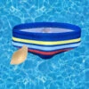 Men's Moisture-Wicking Sexy Striped Color Swim Briefs(Mens Moisture Wicking Sexy Striped Color Swim Briefs)