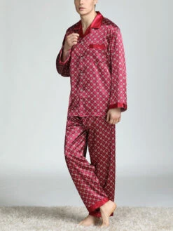 Men's Print Sleepwear Silk Satin Pajamas Set(Mens Print Sleepwear Silk Satin Pajamas Set) 26 Men's Print Sleepwear Silk Satin Pajamas Set(Mens Print Sleepwear Silk Satin Pajamas Set) -Mr Saker aea9aec21690240c9c216efcabbe8761