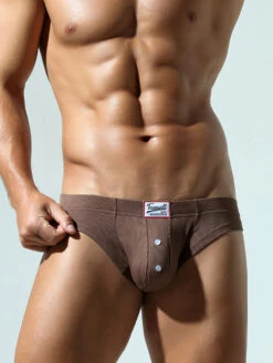 2 Pack Men's U-Pouch Low-Rise Button Briefs(2 Pack Mens U Pouch Low Rise Button Briefs)