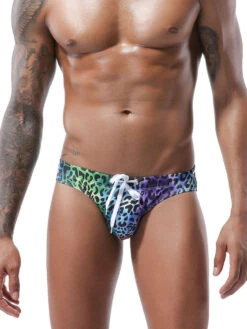 Mens Bulge Pouch Surfing Printed Bohemian Swim Briefs(Mens Surfing Printed Bohemian Swim Briefs) -Mr Saker bb96acfb7524243cdf904d4a4f9d96f8