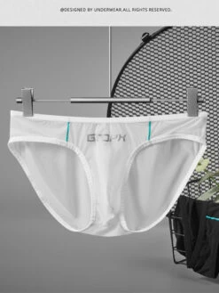 2 Pack Men's Sexy Stretch Sheer Sport Bikini – Lightweight & Breathable(2 Pack Mens Ice Silk Single Layer U Convex Low Rise Sexy Semi Transparent Bikini)