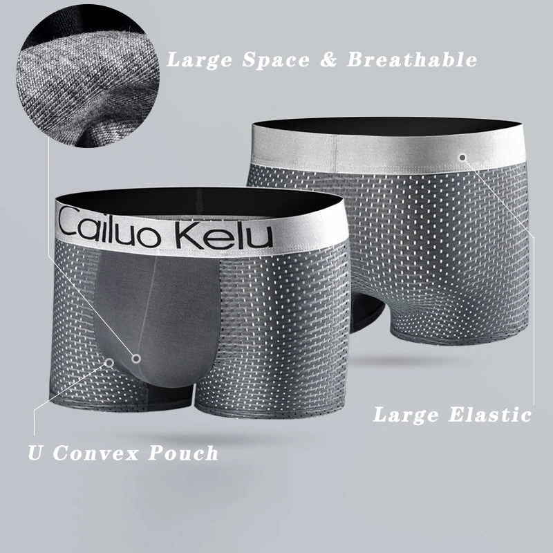 3 Pcs Men's Mesh Breathable Ice Silk Boxer Briefs(3 Pcs Mens Mesh Breathable Ice Silk Boxer Briefs) 3 3 Pcs Men's Mesh Breathable Ice Silk Boxer Briefs(3 Pcs Mens Mesh Breathable Ice Silk Boxer Briefs) - Image 3