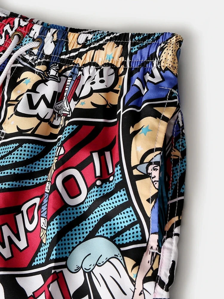 Mens Tropical Print Drawstring Quick Dry Board Shorts(Mens Tropical Print Drawstring Quick Dry Board Shorts) 7 Mens Tropical Print Drawstring Quick Dry Board Shorts(Mens Tropical Print Drawstring Quick Dry Board Shorts) - Image 7