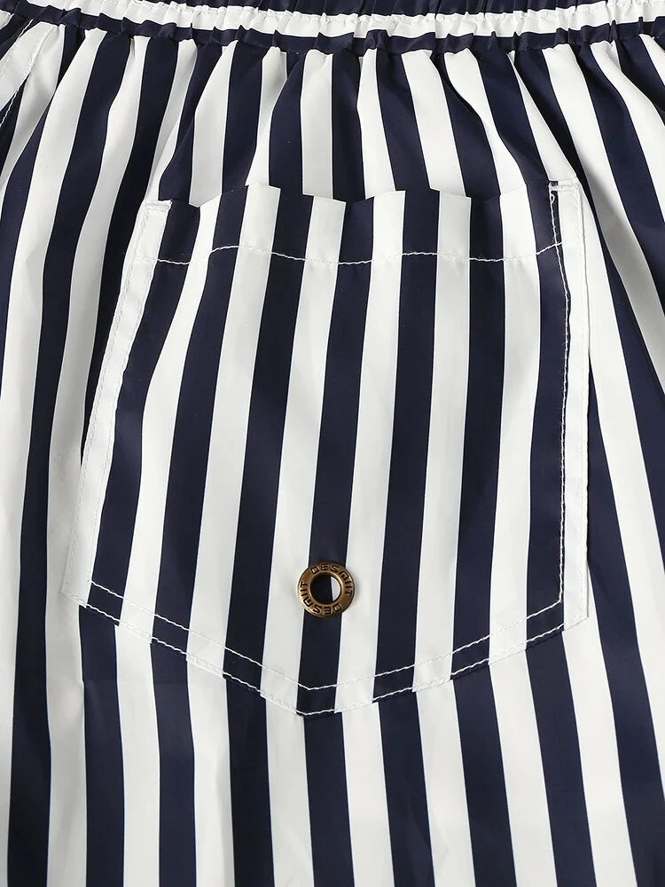 Mens Quick Dry Striped Print Surf Board Short(Mens Quick Dry Striped Print Surf Board Short) 5 Mens Quick Dry Striped Print Surf Board Short(Mens Quick Dry Striped Print Surf Board Short) - Image 5