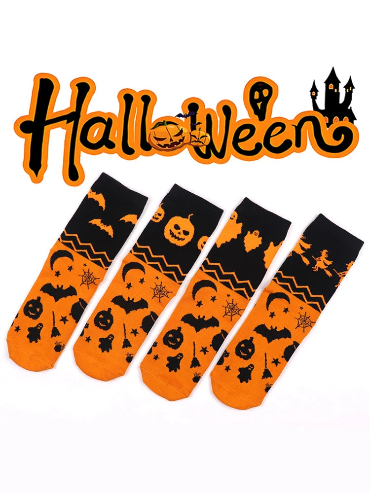 4 Pack Halloween Gift Socks Fun And Casual Cotton Crew Socks(4 Pack Halloween Gift Socks Fun And Casual Cotton Crew Socks) 1 4 Pack Halloween Gift Socks Fun And Casual Cotton Crew Socks(4 Pack Halloween Gift Socks Fun And Casual Cotton Crew Socks)