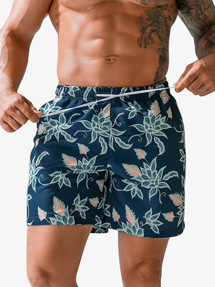 Mens Quick Drying Floral Printed Beach Board Shorts(Mens Quick Drying Floral Printed Beach Board Shorts) 2 Mens Quick Drying Floral Printed Beach Board Shorts(Mens Quick Drying Floral Printed Beach Board Shorts) - Image 2