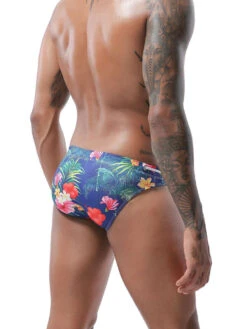 Mens Bulge Pouch Surfing Printed Bohemian Swim Briefs(Mens Surfing Printed Bohemian Swim Briefs) -Mr Saker cf93f151f5afe67f2f2d818d41f492e2