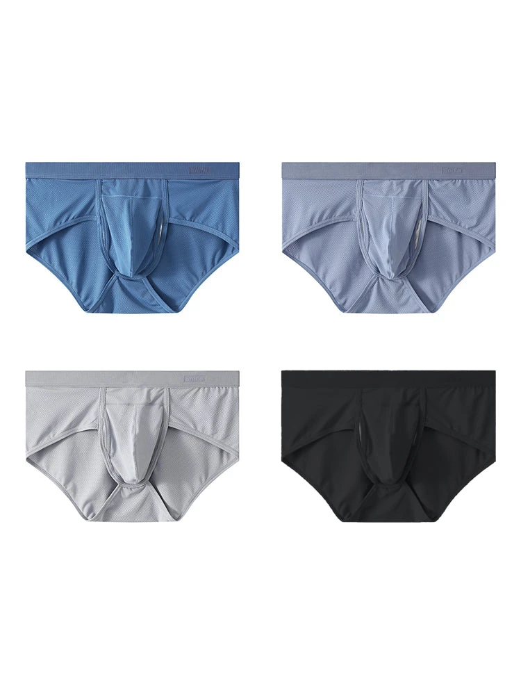 4 Pack Men's Large Pouch Separation Ice Silk Briefs(4 Pack Mens Large Pouch Separation Ice Silk Briefs) 12 4 Pack Men's Large Pouch Separation Ice Silk Briefs(4 Pack Mens Large Pouch Separation Ice Silk Briefs) - Image 12