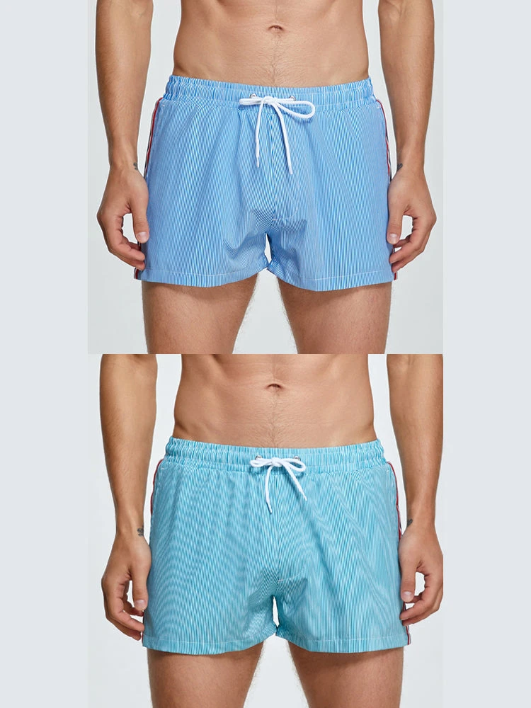 2-pack Men's Striped Double-layer Anti-embarrassment Beach Pants(2 Pack Mens Striped Double Layer Anti Embarrassment Beach Pants) 15 2-pack Men's Striped Double-layer Anti-embarrassment Beach Pants(2 Pack Mens Striped Double Layer Anti Embarrassment Beach Pants) - Image 15