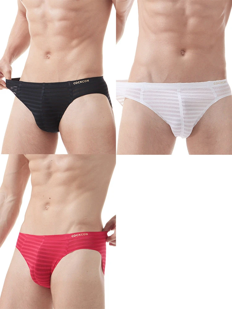 3 Pack Men's Mesh Nylon Breathable Solid Color Bikini(3 Pack Mens Mesh Nylon Breathable Solid Color Bikini) 18 3 Pack Men's Mesh Nylon Breathable Solid Color Bikini(3 Pack Mens Mesh Nylon Breathable Solid Color Bikini) - Image 18