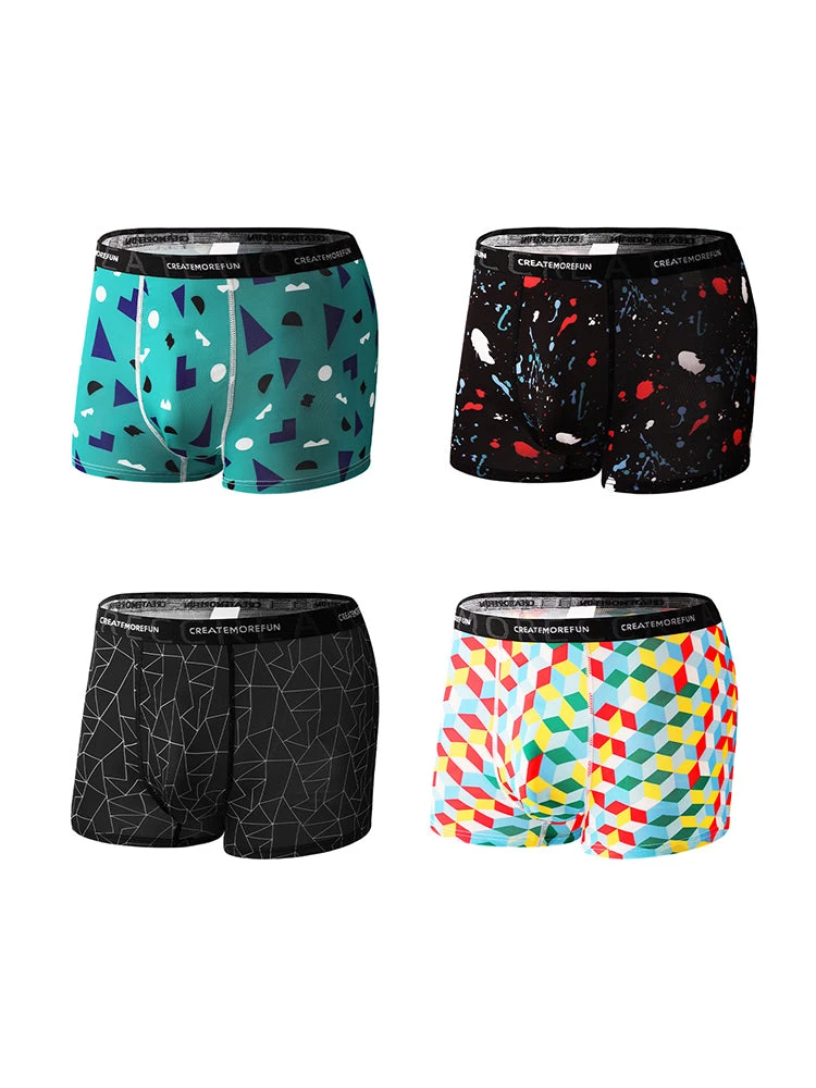 4 Pack Men's Mid-Rise Lightweight Printed Seamless Comfort Trunks(4 Pack Mens Mid Rise Lightweight Printed Seamless Comfort Trunks) 14 4 Pack Men's Mid-Rise Lightweight Printed Seamless Comfort Trunks(4 Pack Mens Mid Rise Lightweight Printed Seamless Comfort Trunks) - Image 14
