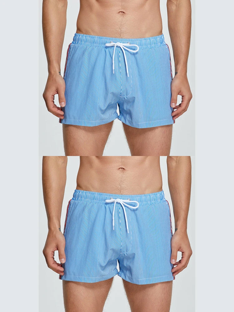 2-pack Men's Striped Double-layer Anti-embarrassment Beach Pants(2 Pack Mens Striped Double Layer Anti Embarrassment Beach Pants) 16 2-pack Men's Striped Double-layer Anti-embarrassment Beach Pants(2 Pack Mens Striped Double Layer Anti Embarrassment Beach Pants) - Image 16