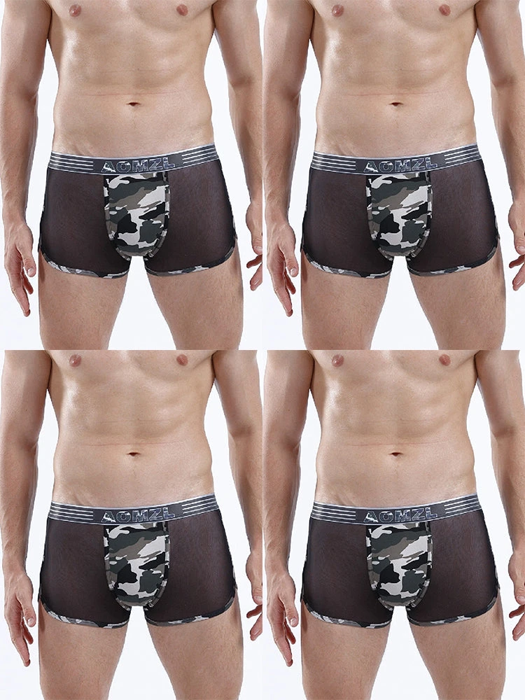 4-pack Men's Cotton Seamless Mesh Breathable Boxer Briefs(4 Pack Mens Cotton Seamless Mesh Breathable Boxer Briefs) 14 4-pack Men's Cotton Seamless Mesh Breathable Boxer Briefs(4 Pack Mens Cotton Seamless Mesh Breathable Boxer Briefs) - Image 14