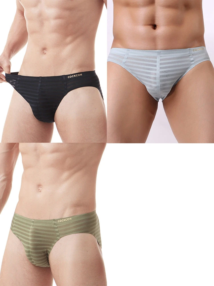 3 Pack Men's Mesh Nylon Breathable Solid Color Bikini(3 Pack Mens Mesh Nylon Breathable Solid Color Bikini) 20 3 Pack Men's Mesh Nylon Breathable Solid Color Bikini(3 Pack Mens Mesh Nylon Breathable Solid Color Bikini) - Image 20