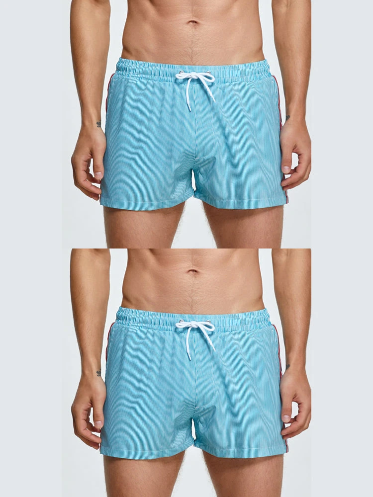 2-pack Men's Striped Double-layer Anti-embarrassment Beach Pants(2 Pack Mens Striped Double Layer Anti Embarrassment Beach Pants) 17 2-pack Men's Striped Double-layer Anti-embarrassment Beach Pants(2 Pack Mens Striped Double Layer Anti Embarrassment Beach Pants) - Image 17