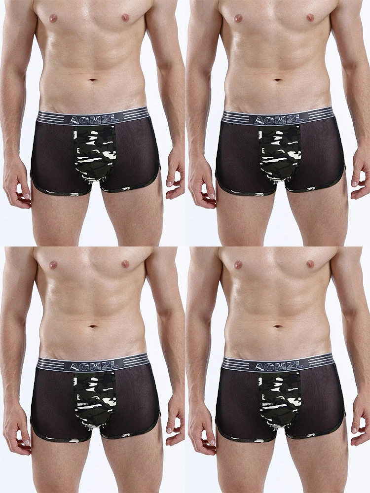 4-pack Men's Cotton Seamless Mesh Breathable Boxer Briefs(4 Pack Mens Cotton Seamless Mesh Breathable Boxer Briefs) 16 4-pack Men's Cotton Seamless Mesh Breathable Boxer Briefs(4 Pack Mens Cotton Seamless Mesh Breathable Boxer Briefs) - Image 16