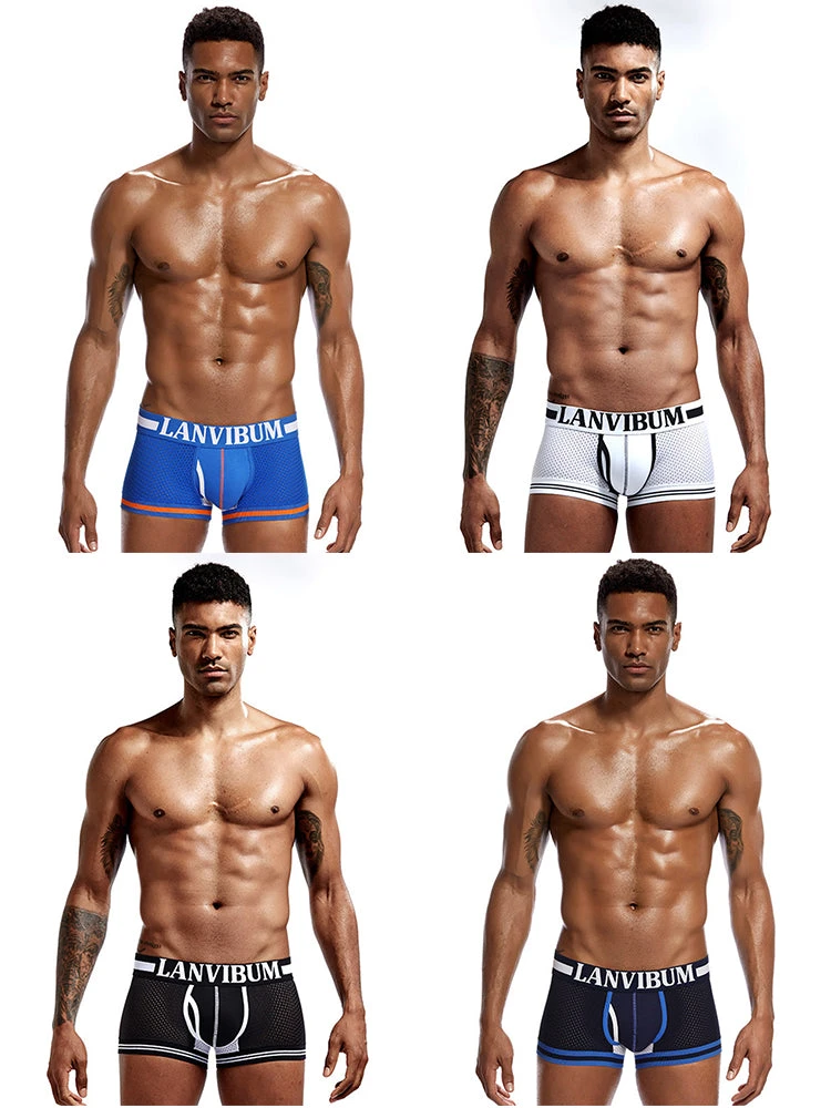 4 Pack Men's Mesh Breathable Quick-Dry Sexy Nylon Trunks(4 Pack Mens Mesh Breathable Quick Dry Sexy Nylon Trunks) 17 4 Pack Men's Mesh Breathable Quick-Dry Sexy Nylon Trunks(4 Pack Mens Mesh Breathable Quick Dry Sexy Nylon Trunks) - Image 17