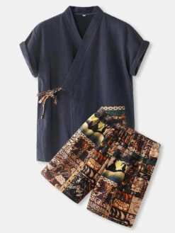 Printed Kimono Pajamas For Men(Printed Kimono Pajamas For Men)