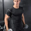Men's Short-sleeved Tights Fitness Quick-drying Breathable T-shirt(Mens Short Sleeved Tights Fitness Quick Drying Breathable T Shirt)