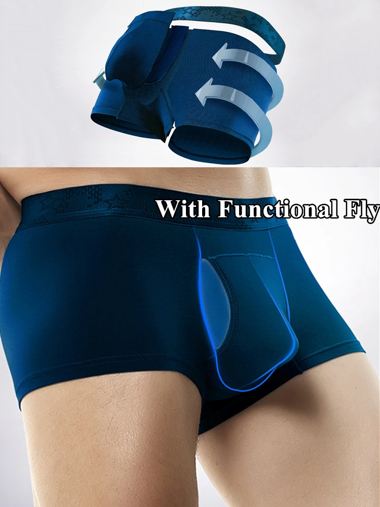 4 Pack Men’s Support Pouch Trunks With Functional Fly(4 Pack Men S Support Pouch Trunks With Functional Fly) 6 4 Pack Men’s Support Pouch Trunks With Functional Fly(4 Pack Men S Support Pouch Trunks With Functional Fly) - Image 6