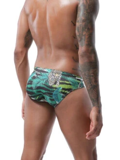 Mens Bulge Pouch Surfing Printed Bohemian Swim Briefs(Mens Surfing Printed Bohemian Swim Briefs) -Mr Saker f0c508baccebe1cf7f0de1d8be73ade4