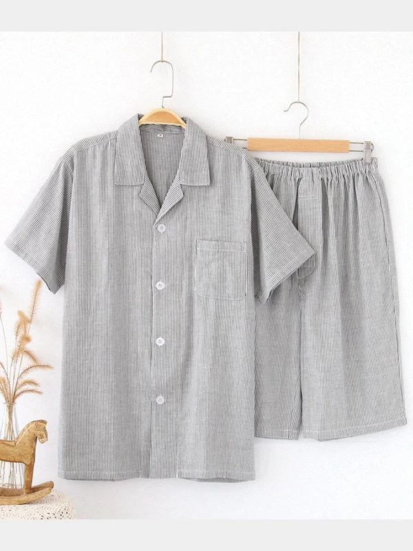 Men's 100% Cotton Woven Short Sleepwear Pajama Set(Mens 100 Cotton Woven Short Sleepwear Pajama Set) 6 Men's 100% Cotton Woven Short Sleepwear Pajama Set(Mens 100 Cotton Woven Short Sleepwear Pajama Set) - Image 6