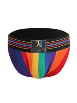 2 Pack Men's Sexy Rainbow Stretchy Breathable Soft U-Convex Pouch Bikini(2 Pack Mens Sexy Rainbow Stretchy Breathable Soft U Convex Pouch Bikini)