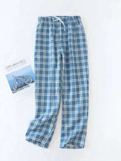 Men's Plaid Soft Cotton Pajama Pants(Mens Plaid Soft Cotton Pajama Pants)