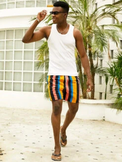 Men's Multicolor Stripe Leisure Swim Shorts(Mens Multicolor Stripe Leisure Swim Shorts) 19 Men's Multicolor Stripe Leisure Swim Shorts(Mens Multicolor Stripe Leisure Swim Shorts) -Mr Saker f699dbf42107798e6402a6cdd57530e6