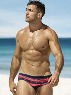 Mens Swimwear Printed Summer Swim Briefs(Mens Swimwear Printed Summer Swim Briefs) -Mr Saker f7c0fcc97c69a13103f212a6206ad869