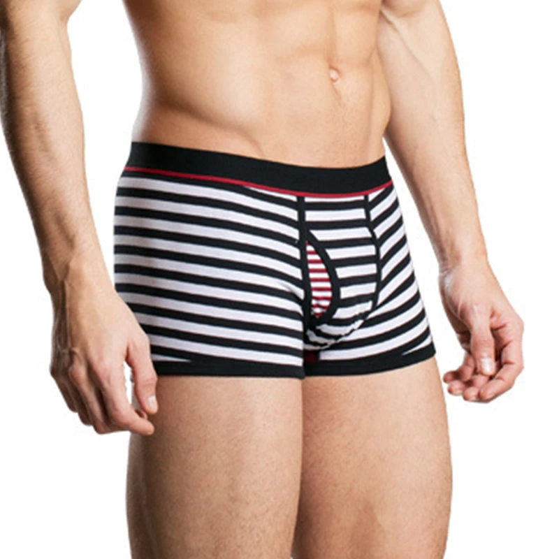 Men's Striped Cotton Sports Boxer Briefs(Mens Striped Cotton Sports Boxer Briefs) 1 Men's Striped Cotton Sports Boxer Briefs(Mens Striped Cotton Sports Boxer Briefs)