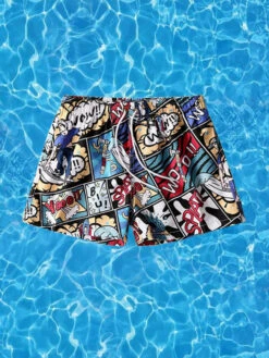 Mens Tropical Print Drawstring Quick Dry Board Shorts(Mens Tropical Print Drawstring Quick Dry Board Shorts)