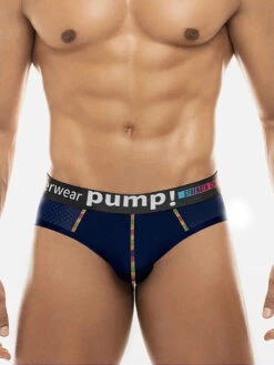 Men's Mesh Briefs With Colorful Spliced Lines(Mens Mesh Briefs With Colorful Spliced Lines)