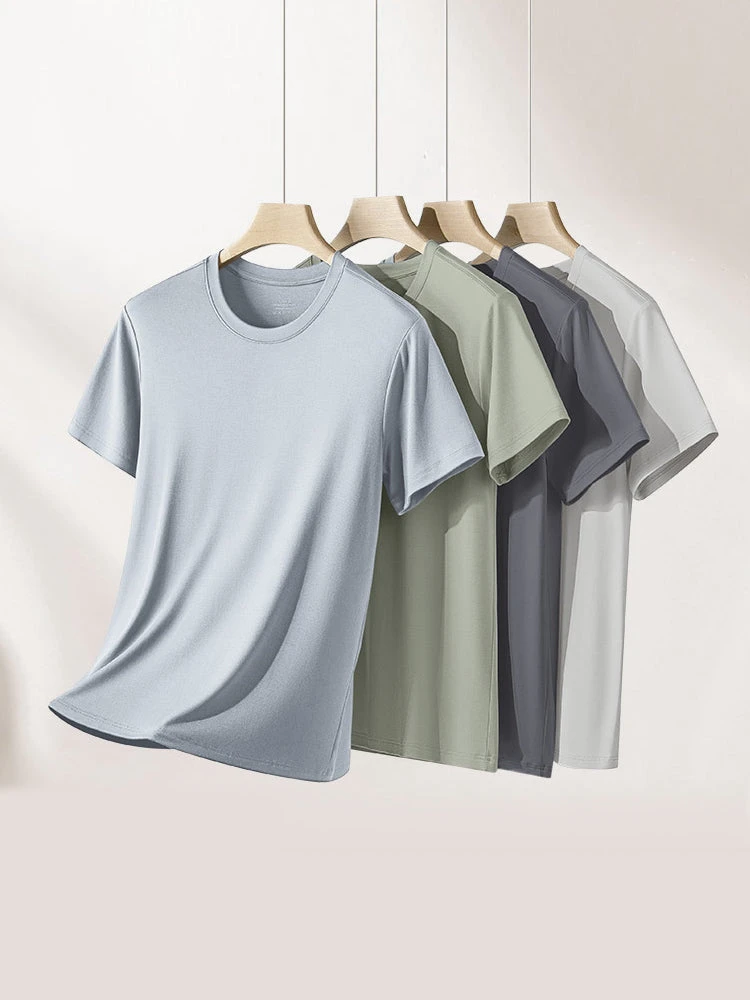 Modal Summer Short Sleeve T-Shirt Men Crew Neck Solid Color Casual Underwear Mens Clothing(Modal Summer Short Sleeve T Shirt Men Crew Neck Solid Color Casual Underwear Mens Clothing) 2 Modal Summer Short Sleeve T-Shirt Men Crew Neck Solid Color Casual Underwear Mens Clothing(Modal Summer Short Sleeve T Shirt Men Crew Neck Solid Color Casual Underwear Mens Clothing) - Image 2