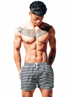 Men's Stripe Drawstring Swim Board Shorts(Mens Stripe Drawstring Swim Board Shorts) 31 Men's Stripe Drawstring Swim Board Shorts(Mens Stripe Drawstring Swim Board Shorts) -Mr Saker fghdfhdfag