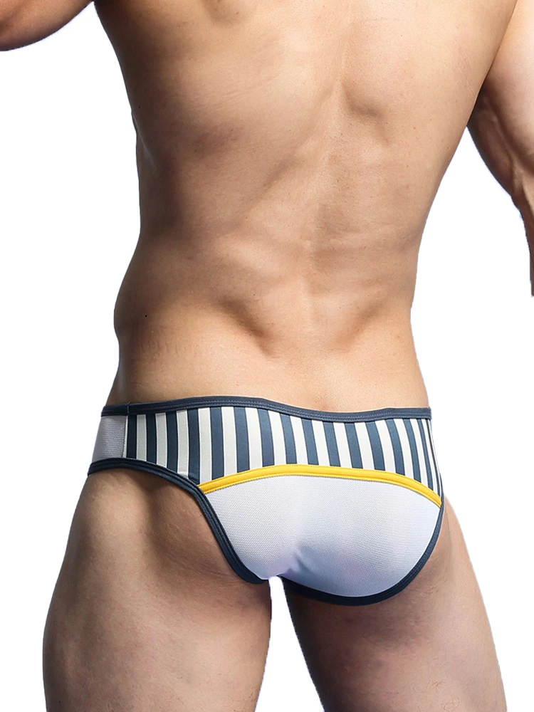 Men's Spliced Striped Mesh Pouch Briefs(Mens Spliced Striped Mesh Pouch Briefs) 6 Men's Spliced Striped Mesh Pouch Briefs(Mens Spliced Striped Mesh Pouch Briefs) - Image 6