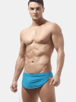 Men's Sexy Side SplitBoxers With Support Pouch(Support Pouch Breathable Lounge Shorts)